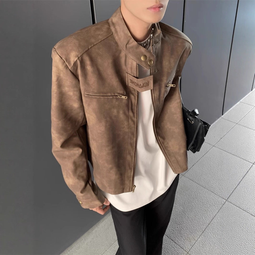 Men's Niche Design Loose Cropped Jacket